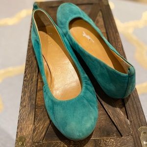 J. Crew Green Cece Flats
